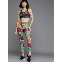 Women Floral Printed Dri-FIT Icon Clash Mid-Rise Running Tights